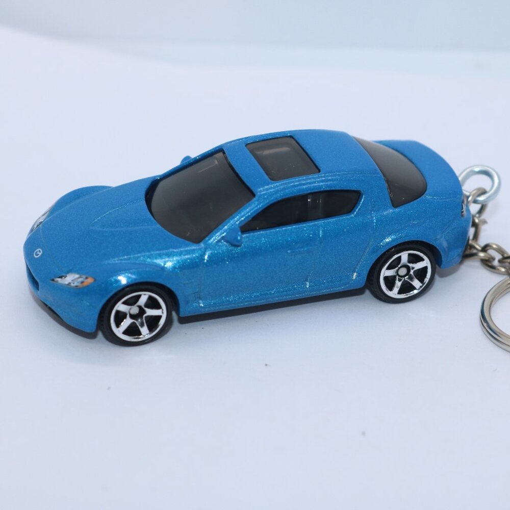 2004 blue Mazda RX-8 custom keychain 1/64 scale